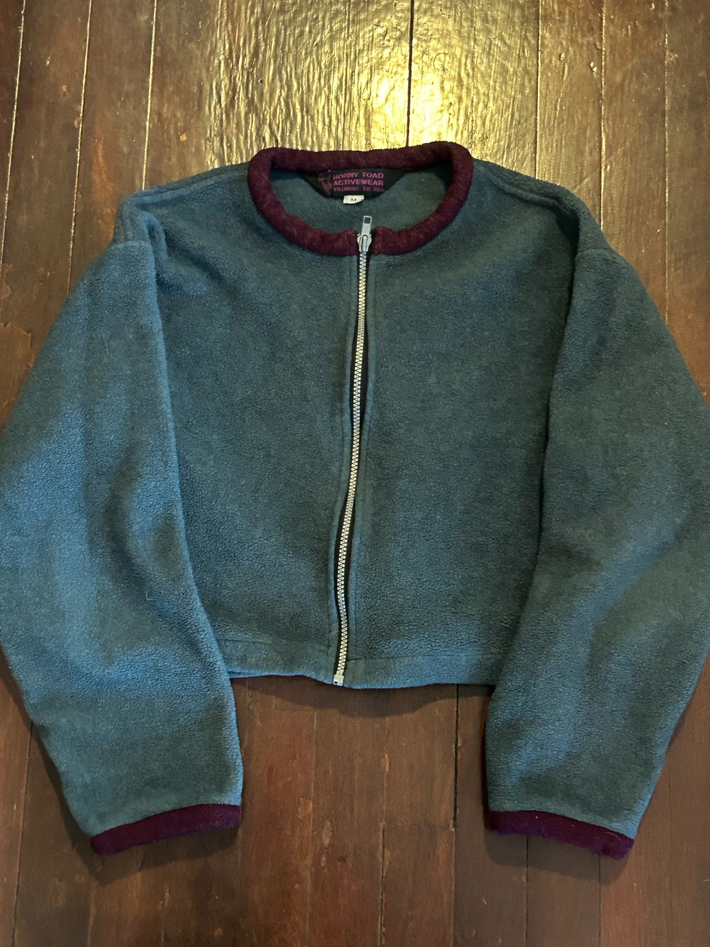 Horny Toad Women's Blue Full Zip Jacket with Purple Trim Logo Size M